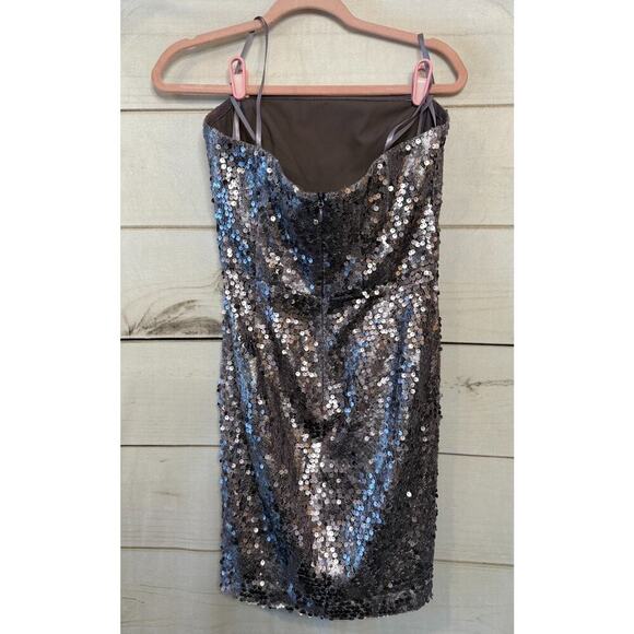 BCBG Strapless Purple Sequins Size 6 Dress Short Formal - Picture 2 of 5